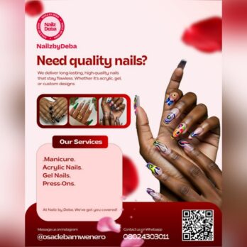 Affiche pour onglerie – manicure et pédicure